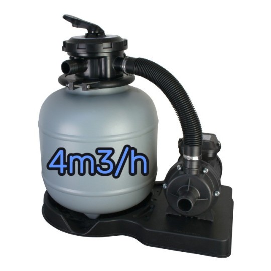 Groupe filtration avec vanne 6 voies de 4m3/h