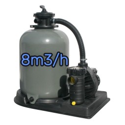 Groupe filtration avec vanne 6 voies de 8m3/h