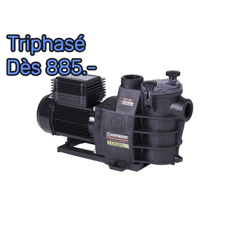 Pompe  Hayward MAX FLO 0.75 à 1.50 CV Tri (400V) Dès :