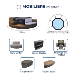 Jacuzzi Spa Octopus avec  mobiliers (5 éléments)